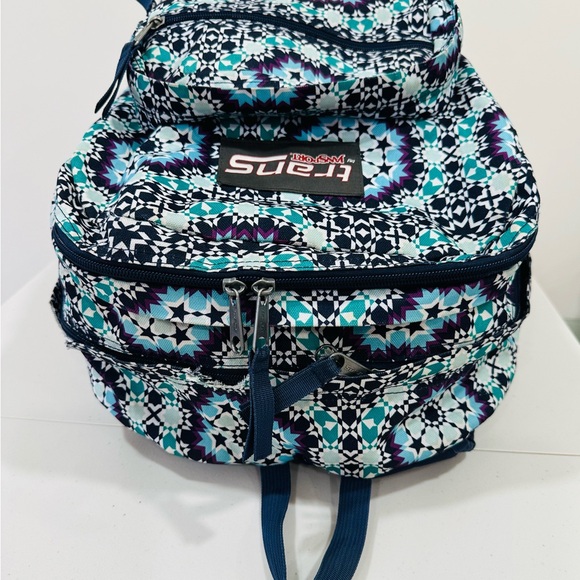 Trans By Jansport Supermax Laptop‎ Backpack Bag, Blue, Purple, Aqua, Pattern - Picture 8 of 14